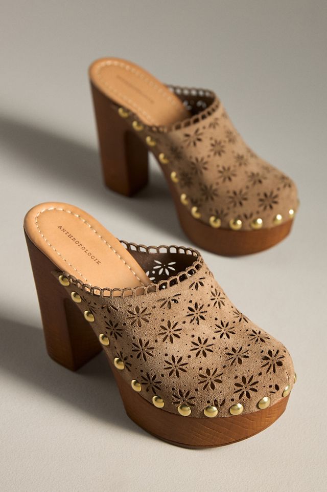 By Anthropologie Cutout Studded Clogs #1