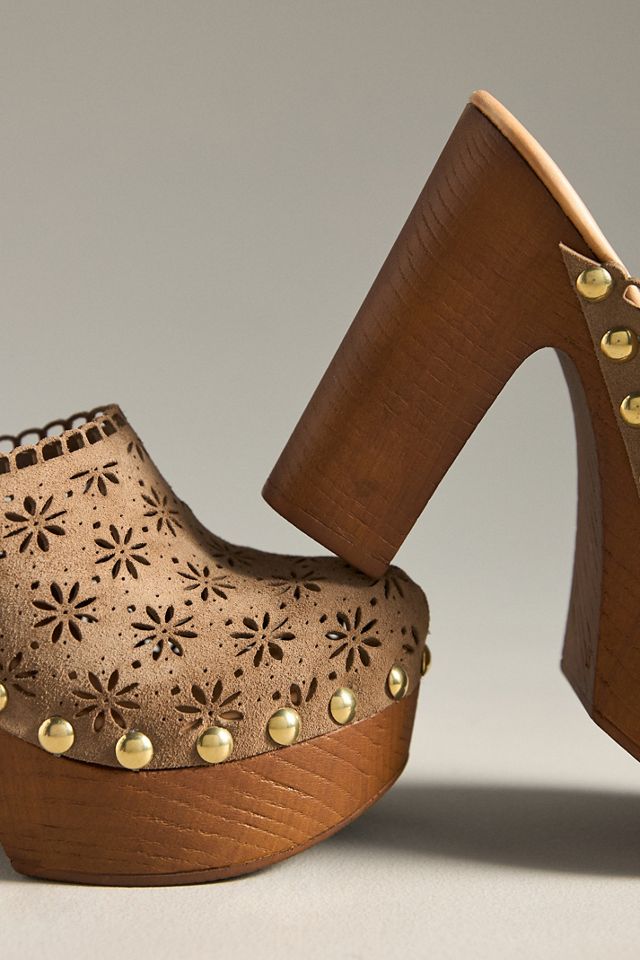 By Anthropologie Cutout Studded Clogs #2