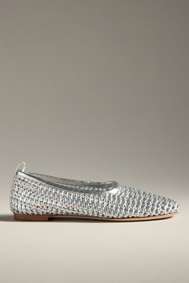 Riad Chrome Woven Ballerina Flats