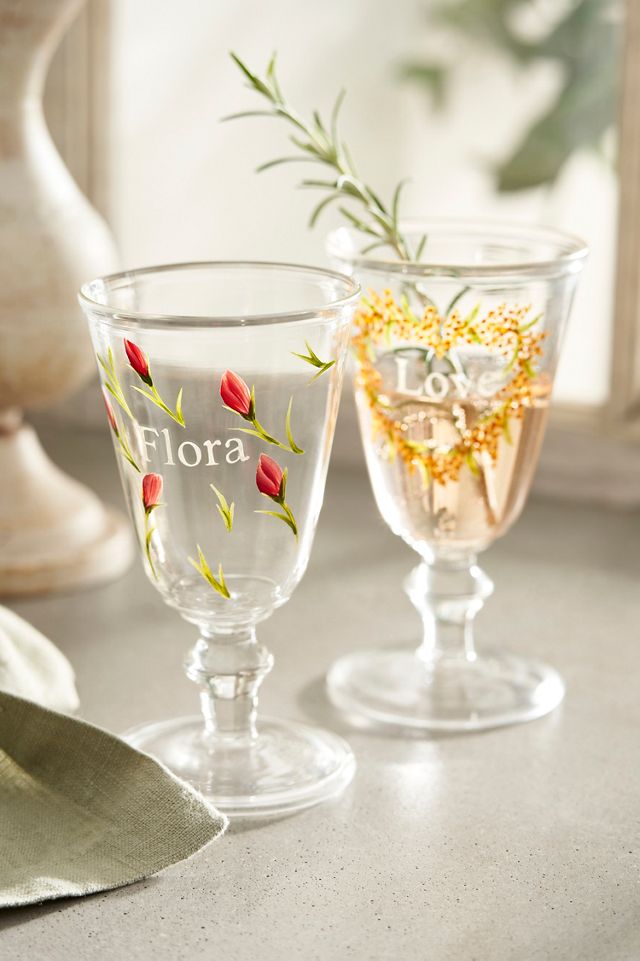 Flora Footed Glass #1