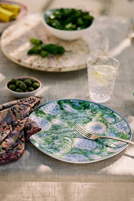 Tangier Oasis Melamine Dinner Plate - Green