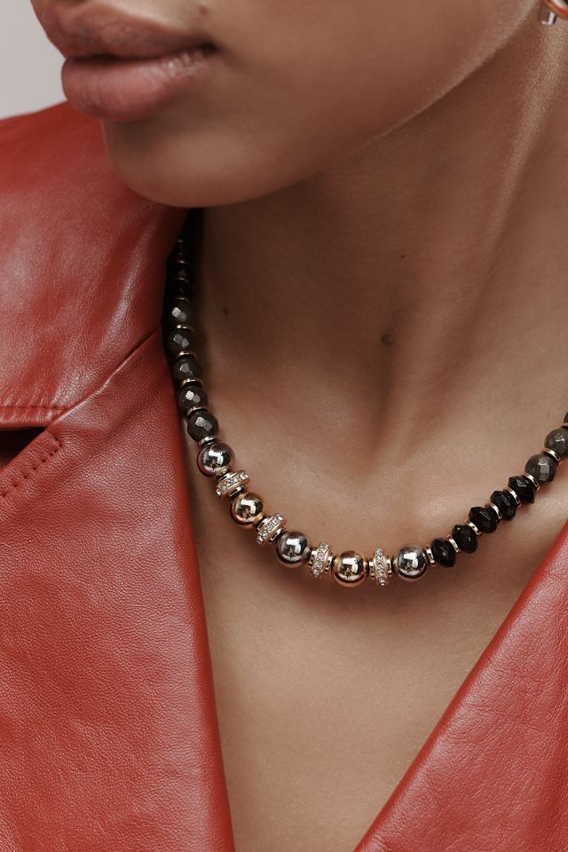 Mixed Metal Beaded Necklace #1