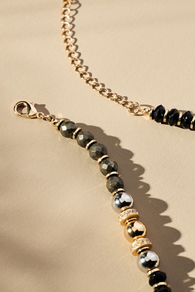 Mixed Metal Beaded Necklace #3