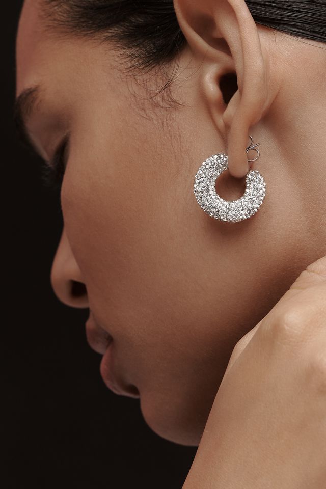 Small Rhinestone Hoop Earrings #1