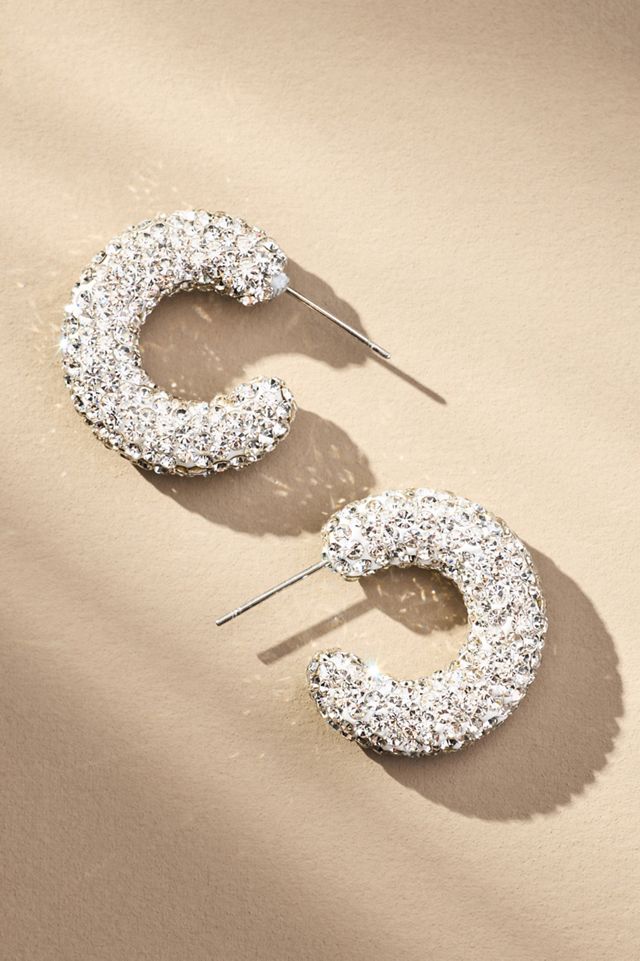 Small Rhinestone Hoop Earrings #3