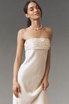 Shona Joy La Lune Strapless Ruched Satin Maxi Dress