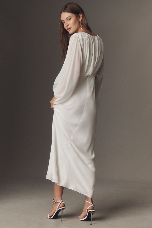 Shona Joy Lira Balloon-Sleeve Plunge V-Neck Maxi Dress #2