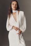 Shona Joy Lira Balloon-Sleeve Plunge V-Neck Maxi Dress