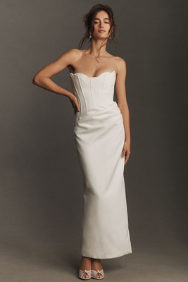 Shona Joy Oakley Strapless Draped Maxi Dress