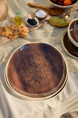 Anthropologie Dakota Melamine Dinner Plates, Set Of 4