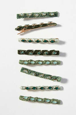 ?Anthropologie Velvet Crystal Barrettes? Anthropologie Hair Hair Clips for Women for sale | eBay main image 2