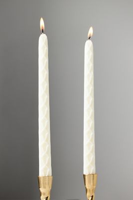 Farah Carved Taper Candles, Set of 2