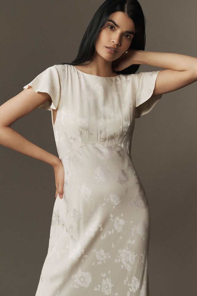 RIXO Liberty Flutter-Sleeve Tiered Ruffle Midi Dress #2