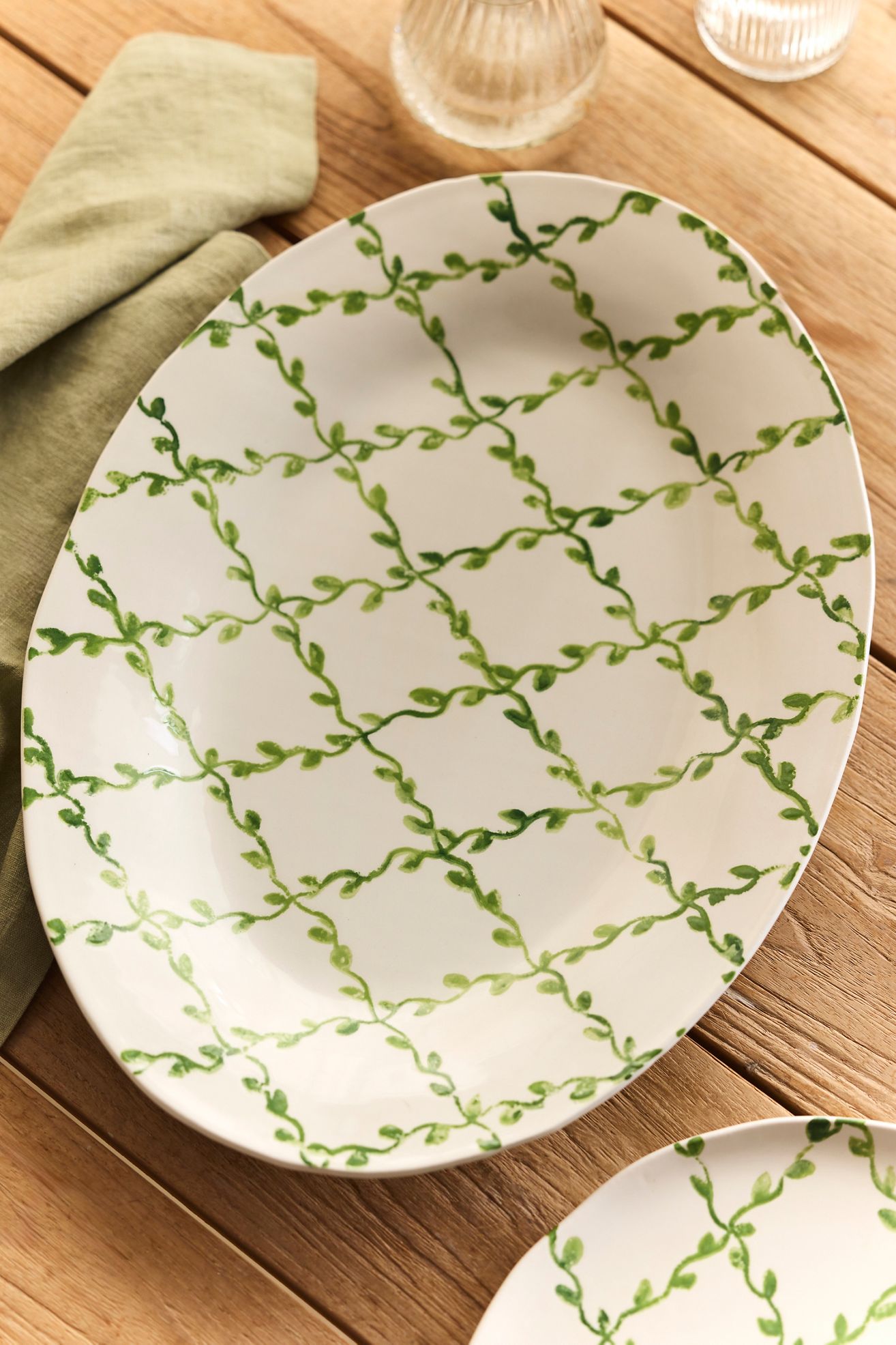 Vine Lattice Serving Platter - Green, Standard, One Size