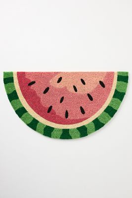 Watermelon Shaped Printed Coir Doormat