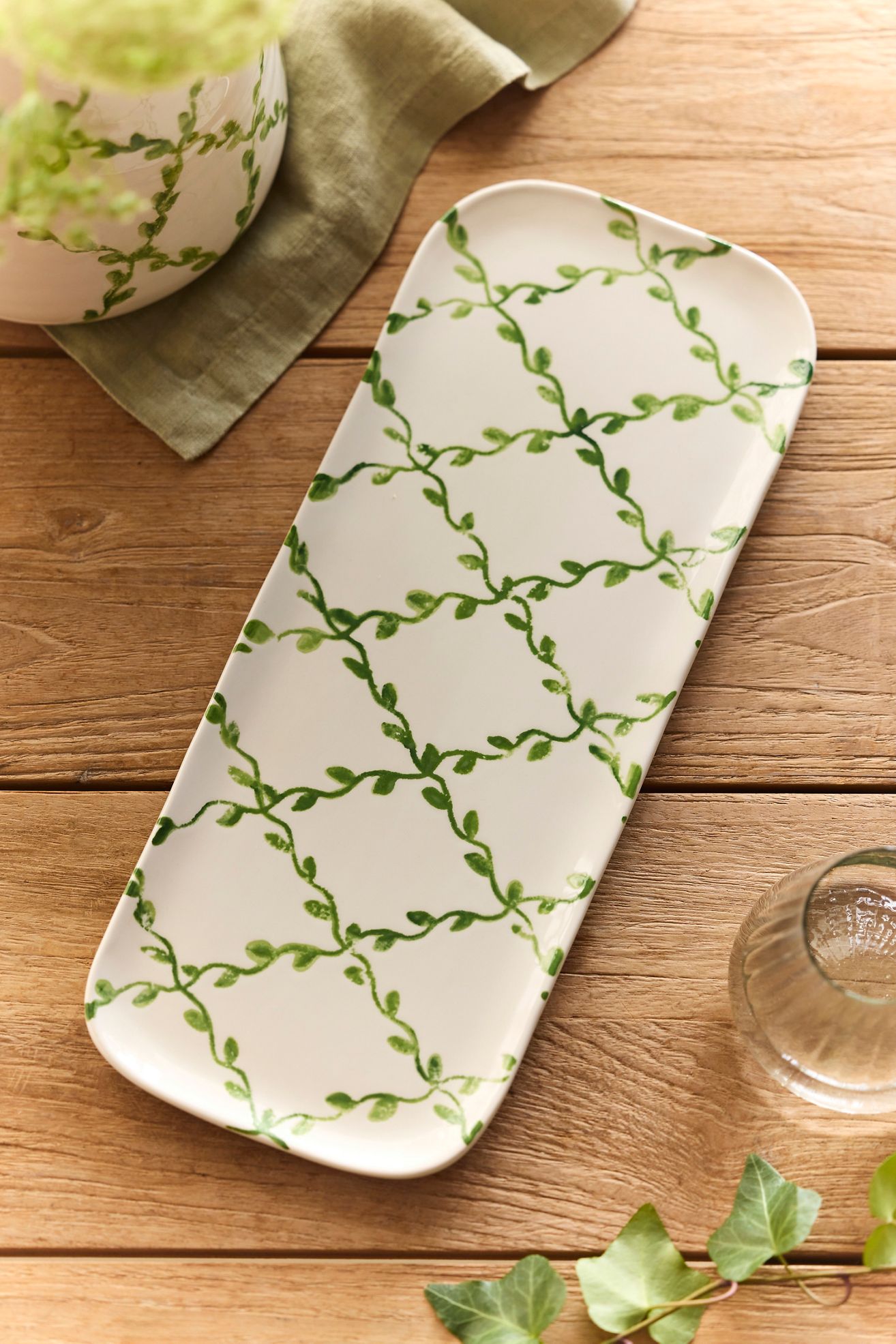 Vine Lattice Serving Tray - Green, Standard, One Size