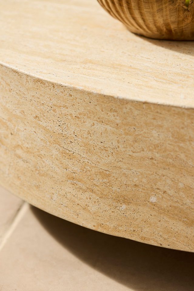 Travertine Finish Coffee Table #2