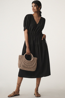Dolce Vita Azure Woven Satchel In Beige