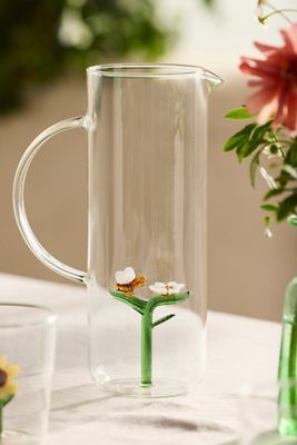 Bee + Bloom Glass Pitcher