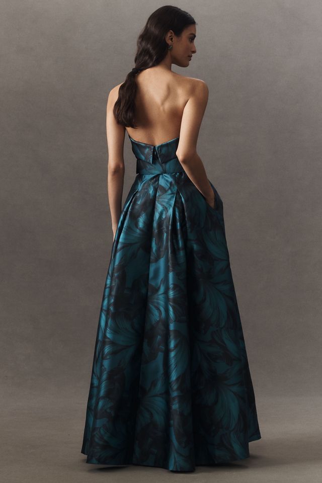 Sachin & Babi Brielle Floral Strapless Mikado Gown #1