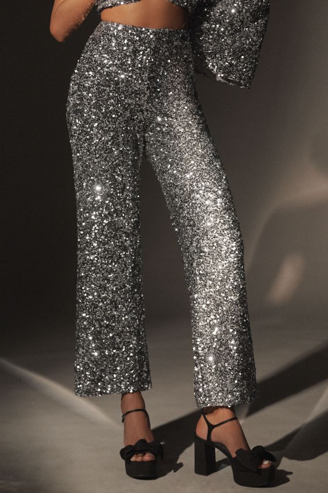 Sachin & Babi Alli Stretch Sequin Trouser Pants #4