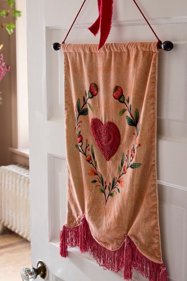 Pink Heart Velvet Banner #1