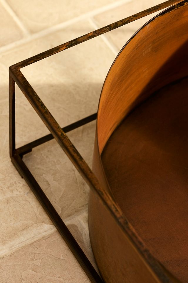 Weathering Steel Framed Cylinder Fire Pit #1