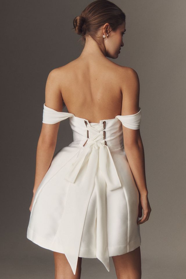 BHLDN Lydia Off-The-Shoulder Corset Mini Dress