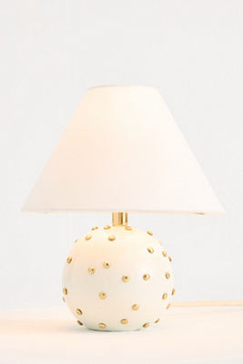 Anthropologie Jeanette Beaded Mini Brass Table Lamp