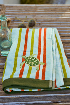 Anthropologie Madison Embroidered Cotton Beach Towel
