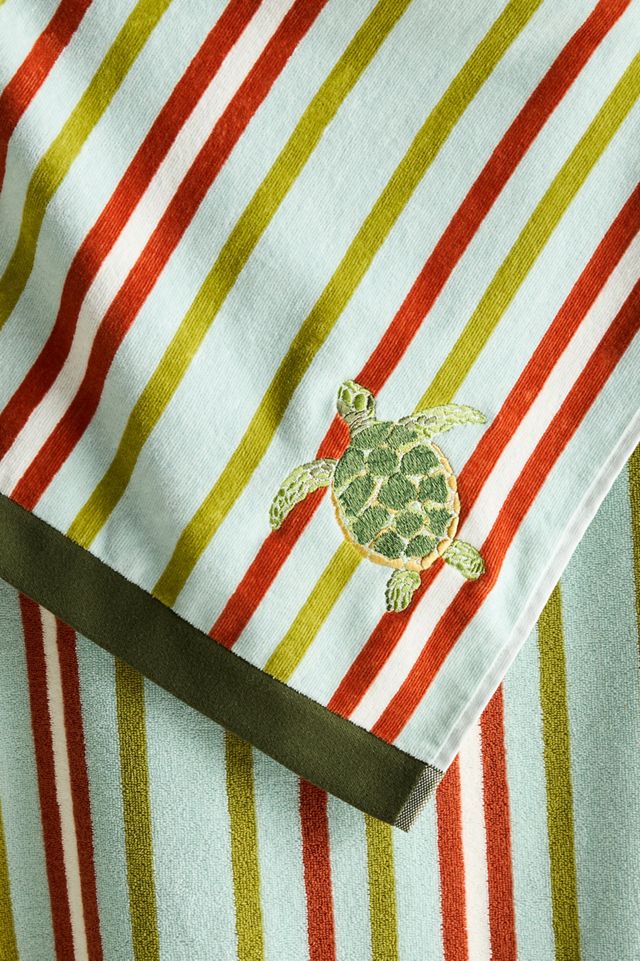 Madison Embroidered Cotton Beach Towel #3