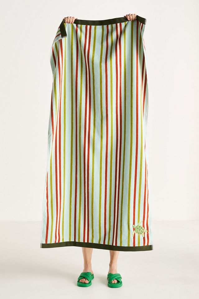Madison Embroidered Cotton Beach Towel #2