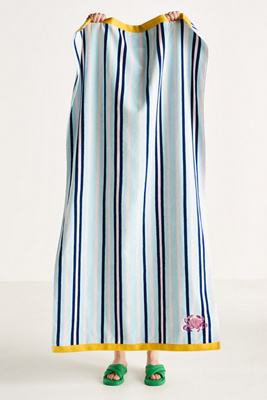 Anthropologie Madison Embroidered Cotton Beach Towel
