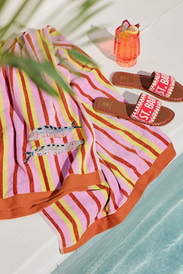 Madison Embroidered Cotton Beach Towel product page