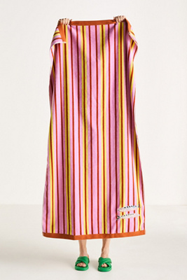 Anthropologie Madison Embroidered Cotton Beach Towel