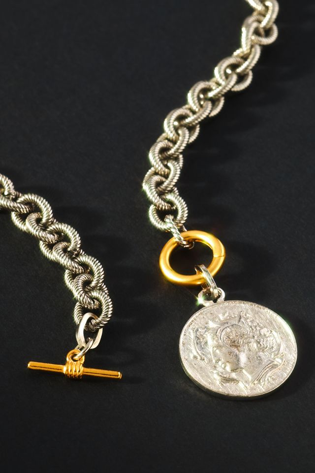 Elizabeth Cole Presley Mixed Metal Charm Necklace #1