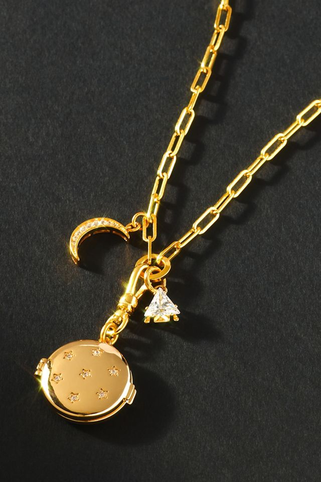 Elizabeth Cole Steren Locket Charm Necklace #1