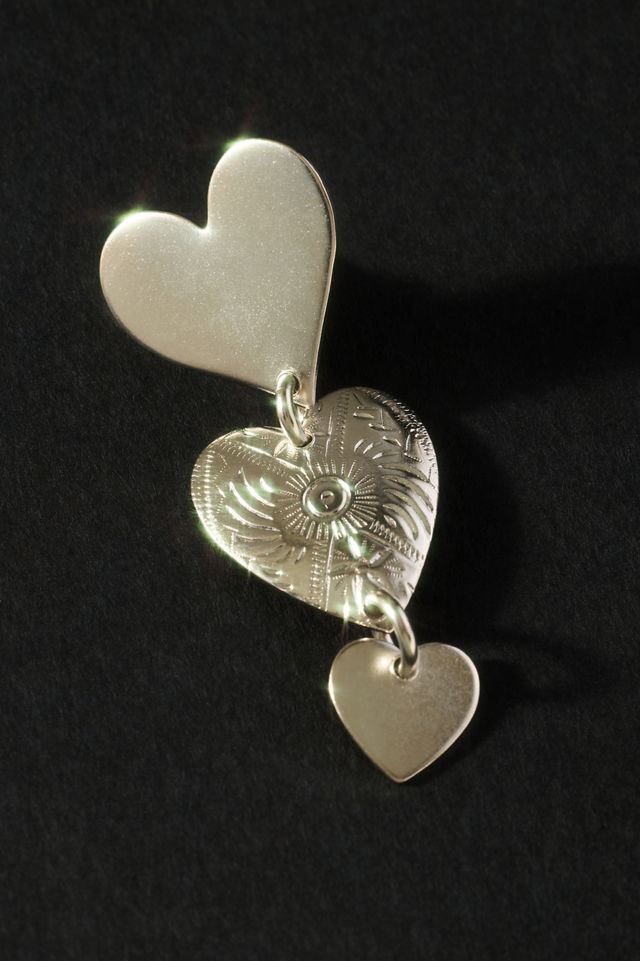 Elizabeth Cole Hearty Drop Earrings #1