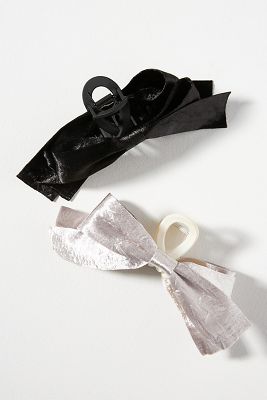BY ANTHROPOLOGIE SATIN BOW HAIR CLAW CLIPS, SET OF 2 