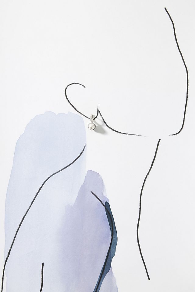 Shashi Halo Pearl Huggie Earrings #1