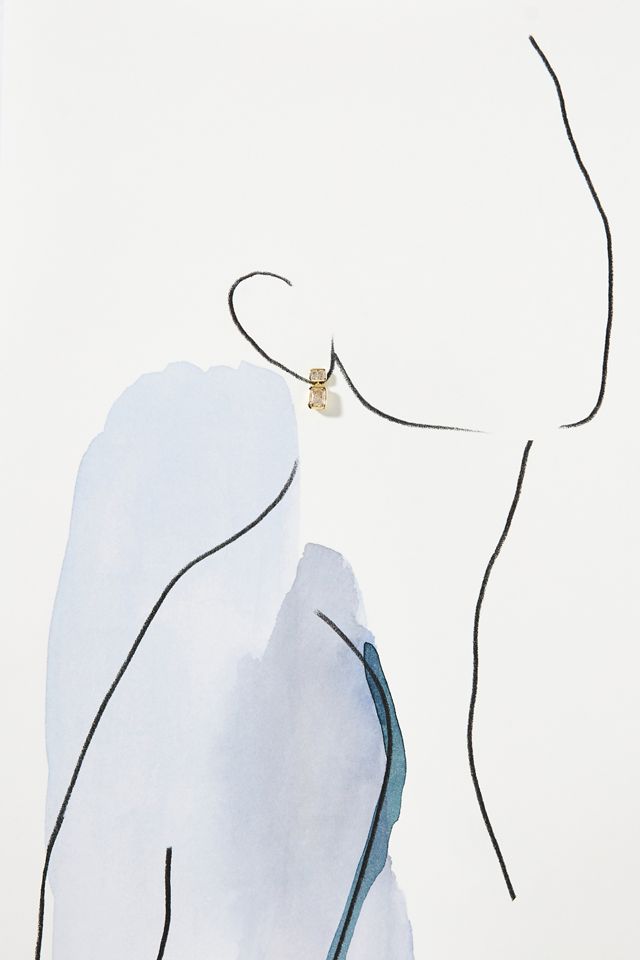 Shashi Emerald Baguette Drop Earrings #1