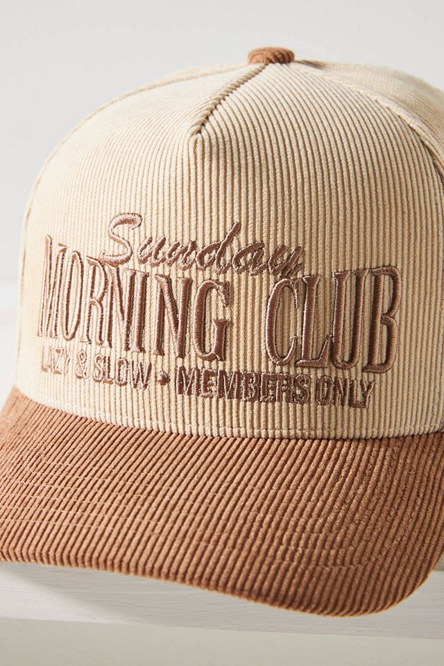 Colorblock Corduroy Sunday Morning Club Baseball Cap #2