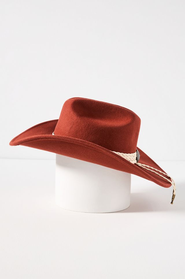 Anthropologie braid trimmed rancher hat San Diego Hat Co. Braid-Trim Wool Rancher | Anthropologie main image 2