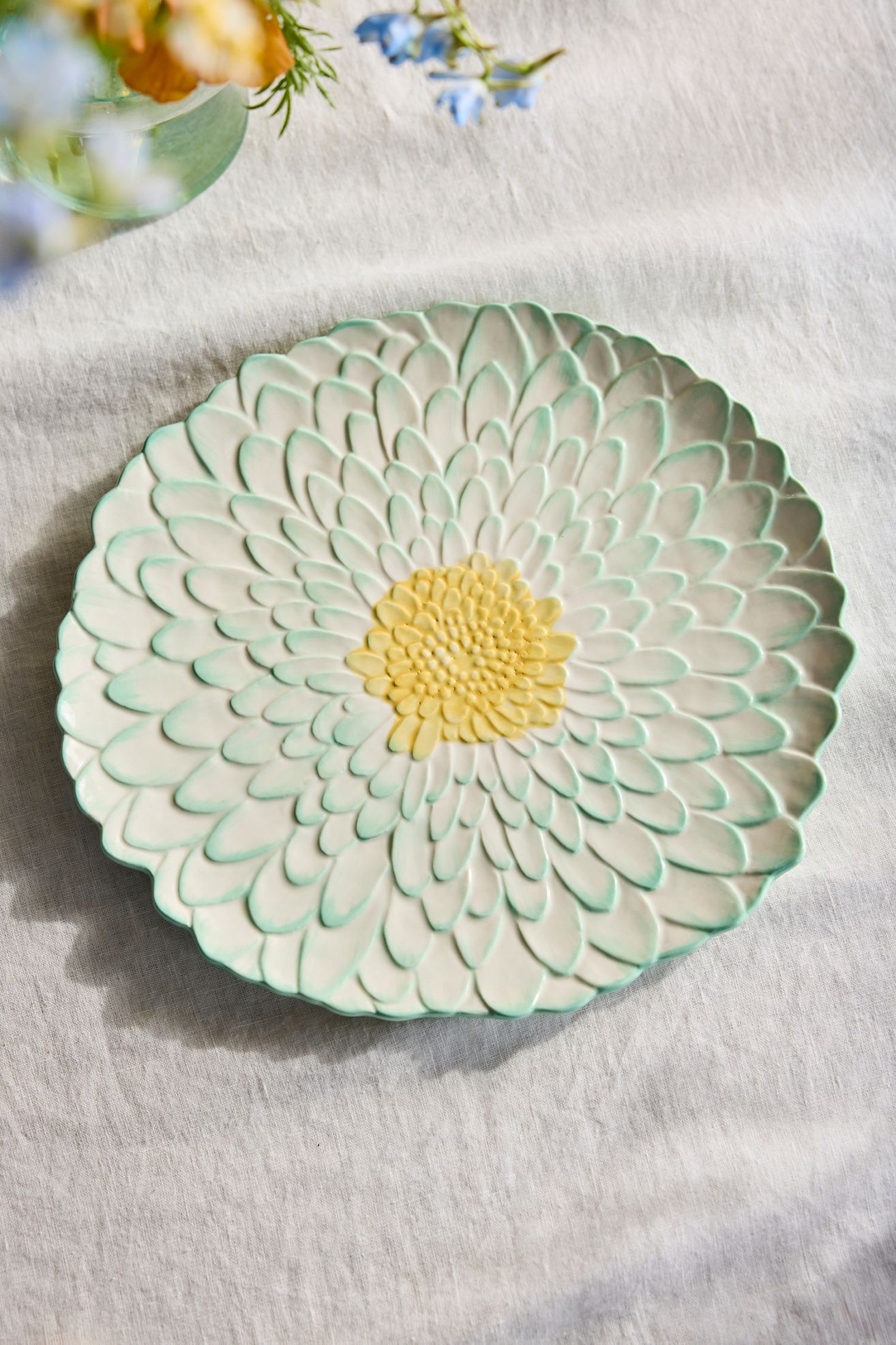 Painted Flower Serving Platter - Sky, Standard, One Size