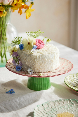 Painted Flower Cake Stand