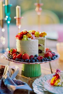 Painted Flower Cake Stand