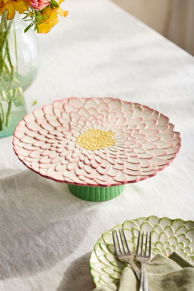 Painted Flower Cake Stand #1