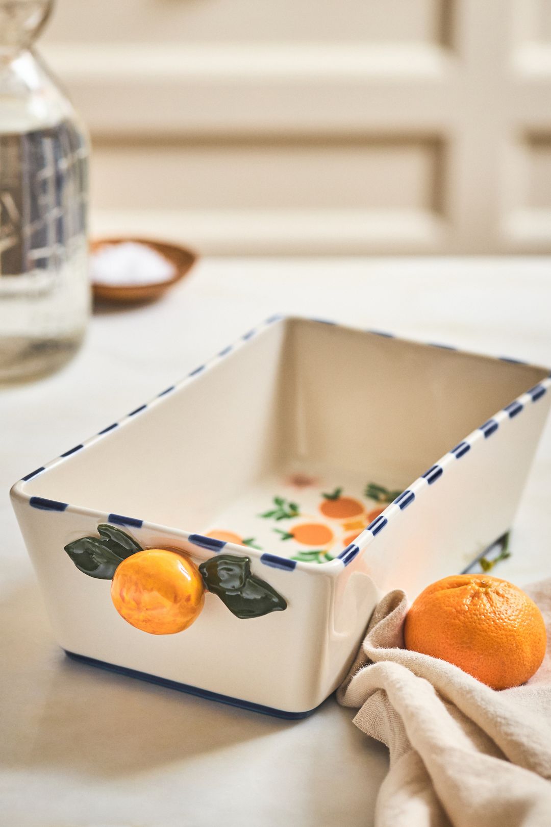 Valencia Stoneware Loaf Pan - Orange Pattern, Standard, One Size