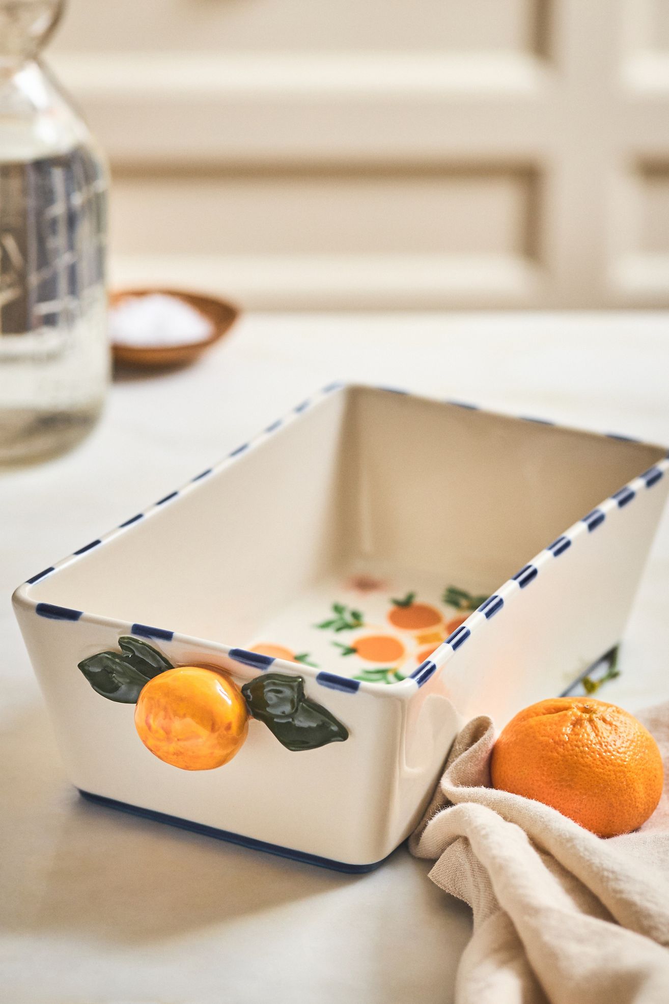 Valencia Stoneware Loaf Pan - Orange Pattern, Standard, One Size