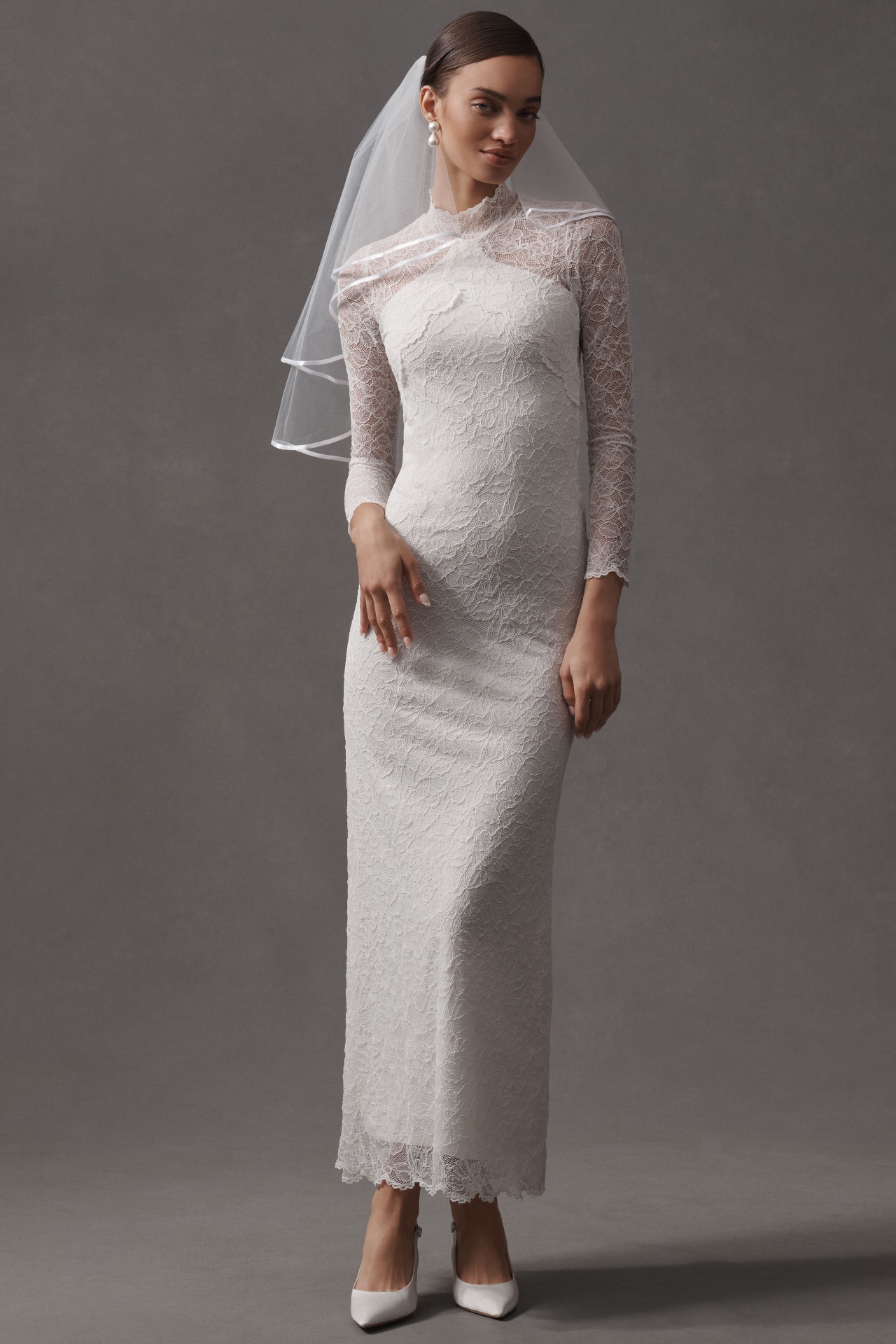 BHLDN Satin-Trim Mini Bridal Veil